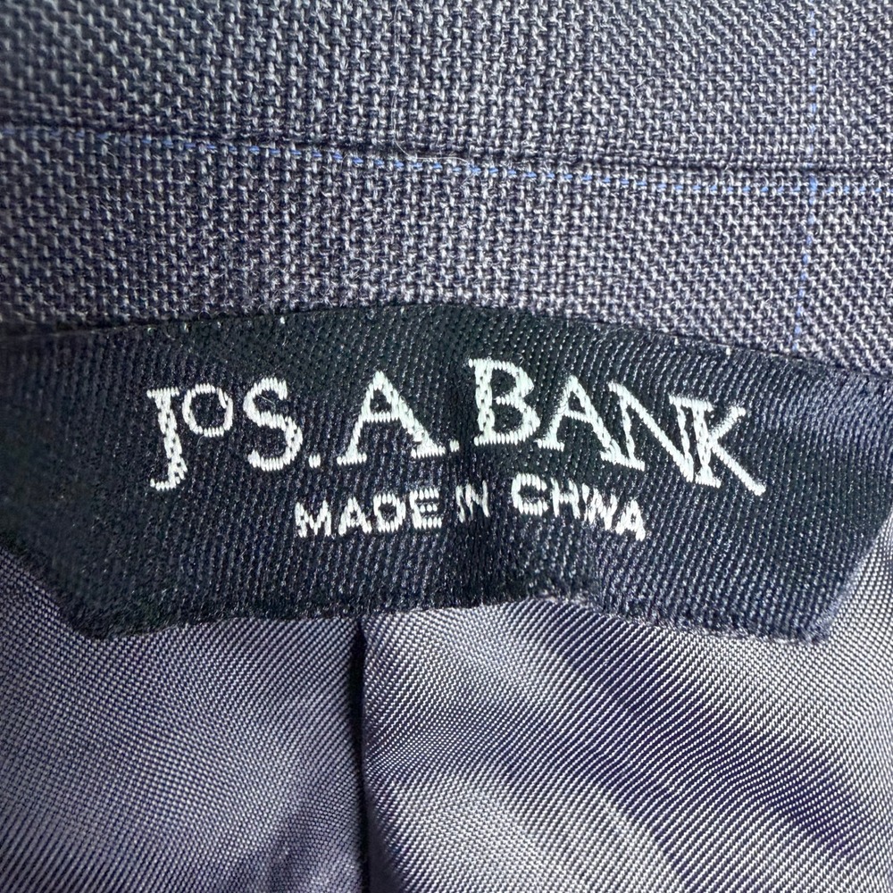 Jos. A. Bank 43R 100% Wool Sport Blazer Grey Glen‎ Plaid Signature Collection - Picture 6 of 10
